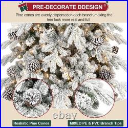 6.5Ft Prelit Snow Flocked Christmas Tree Artificial Frosted Fraser Fir&700 light 6.5Ft Prelit Snow Flocked Christmas Tree Artificial Frosted Fraser Fir&700 light