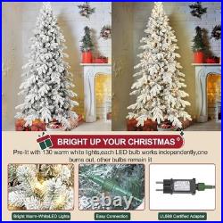6.5Ft Prelit Snow Flocked Christmas Tree Artificial Frosted Fraser Fir&700 light 6.5Ft Prelit Snow Flocked Christmas Tree Artificial Frosted Fraser Fir&700 light