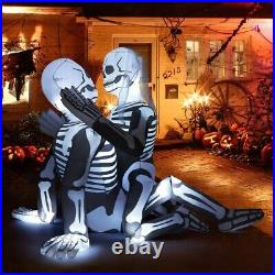 6.5 FT Long Halloween Inflatables Skeleton Blow Up Yard Cuddling Couple Lovers