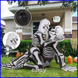 6.5 FT Long Halloween Inflatables Skeleton Blow Up Yard Cuddling Couple Lovers