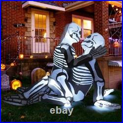 6.5 FT Long Halloween Inflatables Skeleton Blow Up Yard Cuddling Couple Lovers