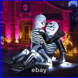 6.5 FT Long Halloween Inflatables Skeleton Blow Up Yard Cuddling Couple Lovers