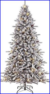 6.5 Foot Pre-Lit Flocked Bennington Fir Artificial Christmas Tree with 350 UL Li 6.5 Foot Pre-Lit Flocked Bennington Fir Artificial Christmas Tree with 350 UL Li