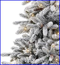 6.5 Foot Pre-Lit Flocked Bennington Fir Artificial Christmas Tree with 350 UL Li 6.5 Foot Pre-Lit Flocked Bennington Fir Artificial Christmas Tree with 350 UL Li