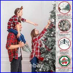 6.5 Foot Pre-Lit Flocked Bennington Fir Artificial Christmas Tree with 350 UL Li 6.5 Foot Pre-Lit Flocked Bennington Fir Artificial Christmas Tree with 350 UL Li