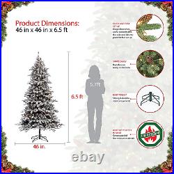 6.5 Foot Pre-Lit Flocked Bennington Fir Artificial Christmas Tree with 350 UL Li 6.5 Foot Pre-Lit Flocked Bennington Fir Artificial Christmas Tree with 350 UL Li