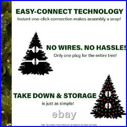 6.5-Ft. Mountain Pine Flocked Artificial Christmas Tree with Warm White LED L 6.5-Ft. Mountain Pine Flocked Artificial Christmas Tree with Warm White LED L