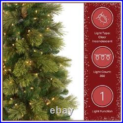 6.5 ft PreLit Carolina Pine Slim Artificial Christmas Tree, 350 Clear Lights