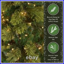6.5 ft PreLit Carolina Pine Slim Artificial Christmas Tree, 350 Clear Lights