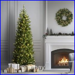 6.5 ft Pre-Lit Downswept Douglas Fir Slim Artificial Christmas Tree, 300 LED