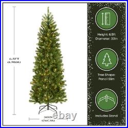 6.5 ft Pre-Lit Downswept Douglas Fir Slim Artificial Christmas Tree, 300 LED