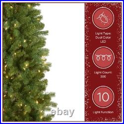 6.5 ft Pre-Lit Downswept Douglas Fir Slim Artificial Christmas Tree, 300 LED