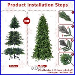 6.5 ft Slim Pencil Skinny Artificial Christmas Tree with 2142 PE PVC Branch Tip