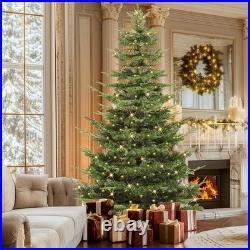 6.5ft Pre-Lit Artificial Aspen Fir Artificial Christmas Tree with 900 Branch Tips