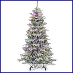 6.5ft Pre-Lit Snow Flocked Artificial Christmas Tree with 760 Branch Tips 6.5ft Pre-Lit Snow Flocked Artificial Christmas Tree with 760 Branch Tips