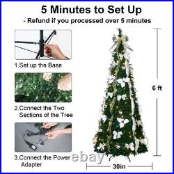 6/6.5FT Pull up Christmas Tree Prelit with 200 LED Lights for Xmas Holiday Decor 6/6.5FT Pull up Christmas Tree Prelit with 200 LED Lights for Xmas Holiday Decor