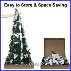 6/6.5FT Pull up Christmas Tree Prelit with 200 LED Lights for Xmas Holiday Decor 6/6.5FT Pull up Christmas Tree Prelit with 200 LED Lights for Xmas Holiday Decor