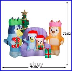 6.6' Bluey Family Christmas Inflatable 96.06 W x 79.52 H Self-inflates NEW