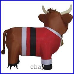 6'6 LED Fuzzy Plush Highlander Cow In Santa Jacket Inflatable Christmas Decor 6'6 LED Fuzzy Plush Highlander Cow In Santa Jacket Inflatable Christmas Decor