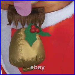 6'6 LED Fuzzy Plush Highlander Cow In Santa Jacket Inflatable Christmas Decor 6'6 LED Fuzzy Plush Highlander Cow In Santa Jacket Inflatable Christmas Decor