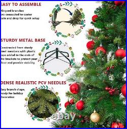 6/7.5FT Artificial Holiday Christmas Tree Unlit Premium Spruce Happy Xmas Party