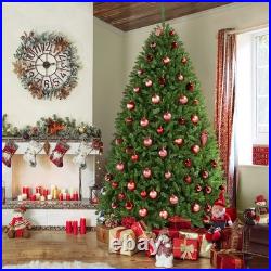 6/7.5FT Pre-lit Artificial Christmas Fir Tree LED Warm Lights Foldable Stand