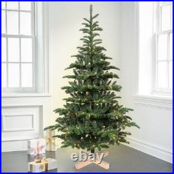 6/7/8FT Prelit Artificial Christmas Tree Realistic Spruce Tree With Wooden Stand