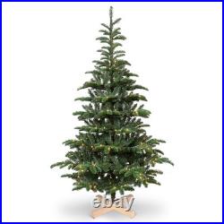 6/7/8FT Prelit Artificial Christmas Tree Realistic Spruce Tree With Wooden Stand
