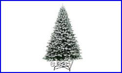 6,7,8FT Snow Flocked Christmas Tree, Pre-lit Artificial Xmas Tree