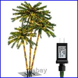 6 FT 3 Trunks Lighted Palm Tree 930 LED Light up Simulation Tropical Palm Tree