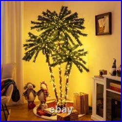 6 FT 3 Trunks Lighted Palm Tree 930 LED Light up Simulation Tropical Palm Tree