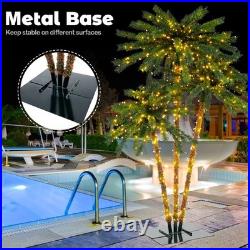 6 FT 3 Trunks Lighted Palm Tree 930 LED Light up Simulation Tropical Palm Tree