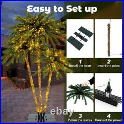 6 FT 3 Trunks Lighted Palm Tree 930 LED Light up Simulation Tropical Palm Tree