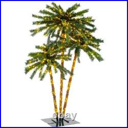 6 FT 3 Trunks Lighted Palm Tree 930 LED Light up Simulation Tropical Palm Tree