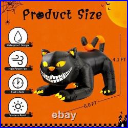 6 FT Halloween Inflatables Outdoor Black Cat With Shakable Head Blow Up Yard Décor 6 FT Halloween Inflatables Outdoor Black Cat With Shakable Head Blow Up Yard Décor