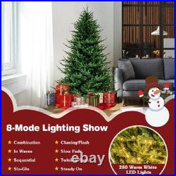 6 FT Pre-Lit Artificial Christmas Tree Hinged 788 Branch Tips, 280 LED Lights