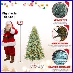 6 FT Prelit Artificial Christmas Tree & 350 light 1390 PE/PVC Branches tips NEW