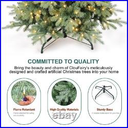 6 FT Prelit Artificial Skinny Christmas Tree, Blue Spruce Slim Pencil Xmas Tre