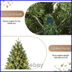 6 FT Prelit Artificial Skinny Christmas Tree with1032 PE&PVC Branch Tips 300 Light