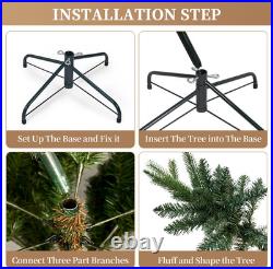 6 FT Prelit Artificial Skinny Christmas Tree with1032 PE&PVC Branch Tips 300 Light