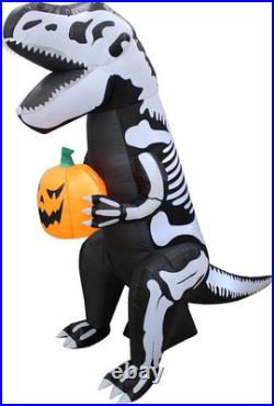 6 FT Tall Halloween Inflatable Skeleton Dinosaur Tyrannosaurus T-Rex Pumpkin L