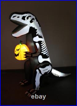 6 FT Tall Halloween Inflatable Skeleton Dinosaur Tyrannosaurus T-Rex Pumpkin L