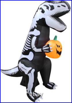 6 FT Tall Halloween Inflatable Skeleton Dinosaur Tyrannosaurus T-Rex Pumpkin L