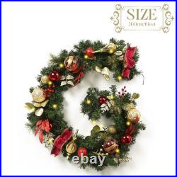 6 Feet Pre-Lit Christmas Garland with Lights for Mantle, Lighted Outdoor Xmas