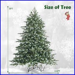 6 Ft Artificial Christmas Tree Unlit Hinged Xmas Tree with Metal Stand