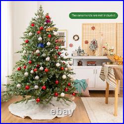 6 Ft Artificial Christmas Tree Unlit Hinged Xmas Tree with Metal Stand