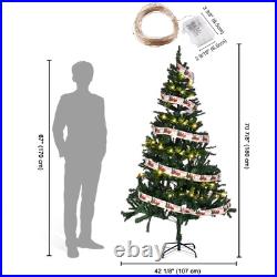 6 Ft Artificial Christmas Tree with 66FT 200 LED Fairy Lights Home Party Decor 6 Ft Artificial Christmas Tree with 66FT 200 LED Fairy Lights Home Party Decor