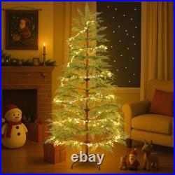 6 Ft Artificial Full Christmas Tree Includes LED Lights & Metal Stand Xmas Decor