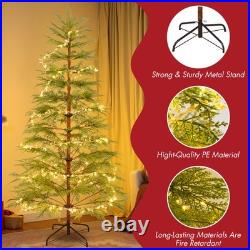 6 Ft Artificial Full Christmas Tree Includes LED Lights & Metal Stand Xmas Decor
