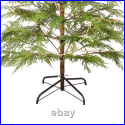 6 Ft Artificial Full Christmas Tree Includes LED Lights & Metal Stand Xmas Decor